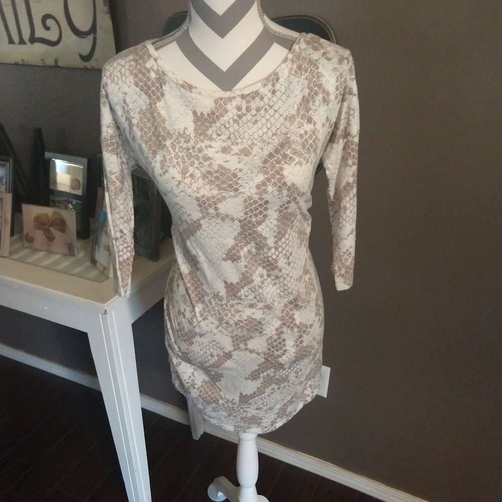 Express Snakeskin Print Form Fitting Dress XS